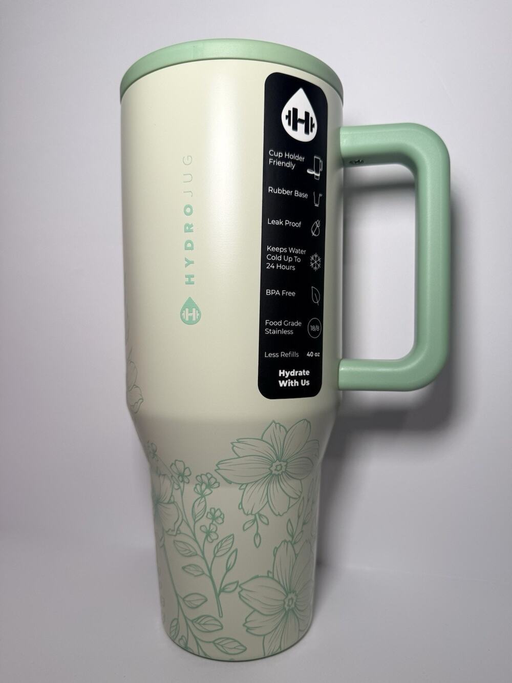 Hydrojug Limited Edition FIIZ FLOWERS 40oz Traveler Tumbler BNWT BNIB